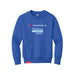 MAS Kansas City Wheelchair Softball I Love Somebody at MAS Youth Royal Crewneck Sweatshirt on a white background