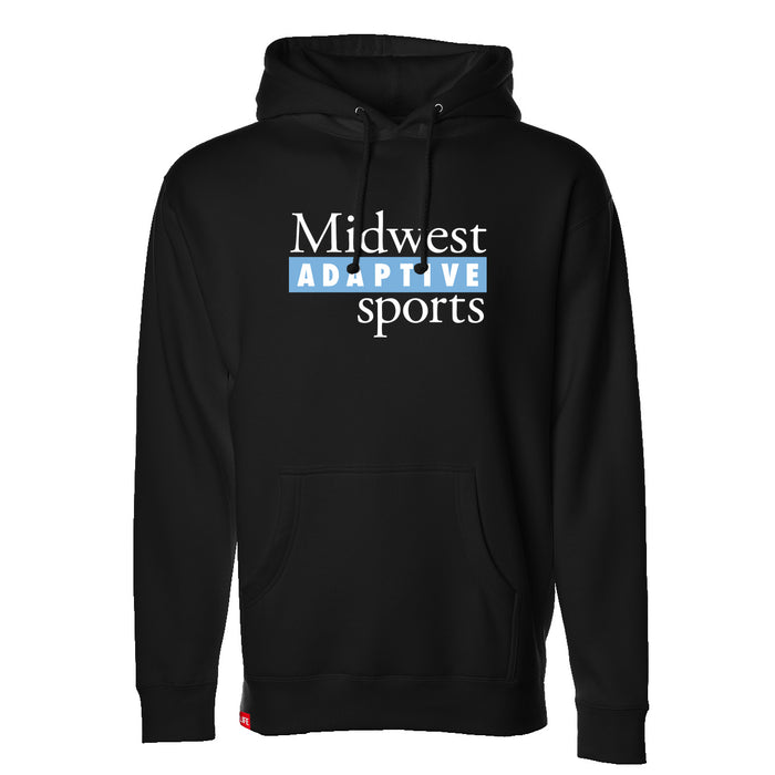 MAS Kansas City Wheelchair Softball MAS Logo Black Hoodie on a white background