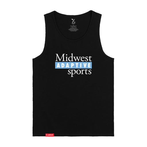 MAS Kansas City Wheelchair Softball MAS Logo Black Tank Top on a white background