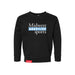 MAS Kansas City Wheelchair Softball MAS Logo Toddler Black Crewneck Sweatshirt on a white background