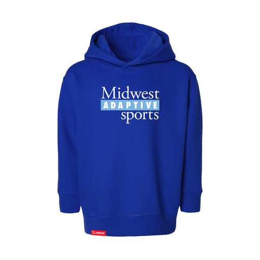 MAS Kansas City Wheelchair Softball MAS Logo Toddler Royal Hoodie on a white background