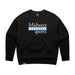 MAS Kansas City Wheelchair Softball MAS Logo Women's Black Modern Crewneck Sweatshirt on a white background