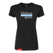 MAS Kansas City Wheelchair Softball MAS Logo Women's Black Slim T-Shirt on a white background