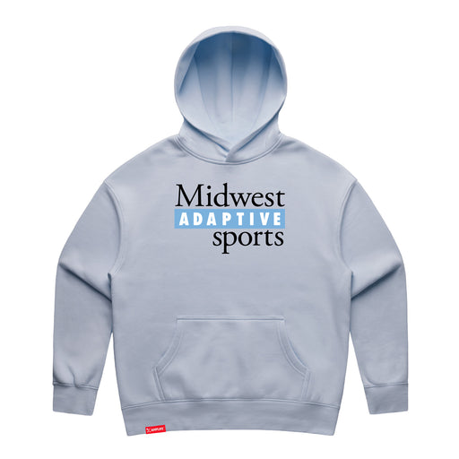 MAS Kansas City Wheelchair Softball MAS Logo Women's Powder Modern Hoodie on a white background