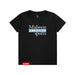MAS Kansas City Wheelchair Softball MAS Logo Youth Black T-Shirt on a white background