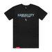 MAS Kansas City Wheelchair Softball Script Black T-Shirt on a white background