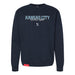 MAS Kansas City Wheelchair Softball Script Classic Navy Crewneck Sweatshirt on a white background