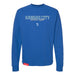 MAS Kansas City Wheelchair Softball Script Royal Crewneck Sweatshirt on a white background
