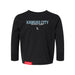 MAS Kansas City Wheelchair Softball Script Toddler Black Long Sleeve T-Shirt on a white background
