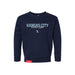 MAS Kansas City Wheelchair Softball Script Toddler Navy Crewneck Sweatshirt on a white background