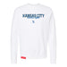 MAS Kansas City Wheelchair Softball Script White Crewneck Sweatshirt on a white background