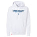MAS Kansas City Wheelchair Softball Script White Hoodie on a white background