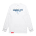 MAS Kansas City Wheelchair Softball Script White Long Sleeve T-Shirt on a white background
