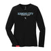 MAS Kansas City Wheelchair Softball Script Women's Black Long Sleeve T-Shirt on a white background
