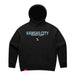 MAS Kansas City Wheelchair Softball Script Women's Black Modern Hoodie on a white background