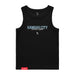 MAS Kansas City Wheelchair Softball Script Women's Black Organic Tank Top on a white background