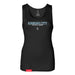MAS Kansas City Wheelchair Softball Script Women's Black Slim Micro Rib Tank Top on a white background