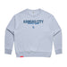 MAS Kansas City Wheelchair Softball Script Women's Powder Modern Crewneck Sweatshirt on a white background