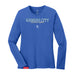 MAS Kansas City Wheelchair Softball Script Women's Royal Long Sleeve T-Shirt on a white background