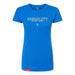 MAS Kansas City Wheelchair Softball Script Women's Royal Slim T-Shirt on a white background