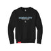 MAS Kansas City Wheelchair Softball Script Youth Black Crewneck Sweatshirt on a white background