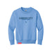 MAS Kansas City Wheelchair Softball Script Youth Carolina Blue Crewneck Sweatshirt on a white background