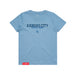 MAS Kansas City Wheelchair Softball Script Youth Carolina Blue T-Shirt on a white background
