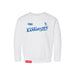 MAS Kansas City Wheelchair Softball Slant Toddler White Crewneck Sweatshirt on a white background