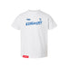 MAS Kansas City Wheelchair Softball Slant Toddler White T-Shirt on a white background