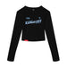 MAS Kansas City Wheelchair Softball Slant Women's Black Crop Long Sleeve T-Shirt on a white background