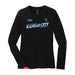 MAS Kansas City Wheelchair Softball Slant Women's Black Long Sleeve T-Shirt on a white background
