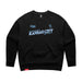 MAS Kansas City Wheelchair Softball Slant Women's Black Modern Crewneck Sweatshirt on a white background