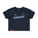 MAS Kansas City Wheelchair Softball Slant Women's Navy Crop T-Shirt on a white background