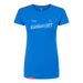MAS Kansas City Wheelchair Softball Slant Women's Royal Slim T-Shirt on a white background