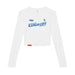 MAS Kansas City Wheelchair Softball Slant Women's White Crop Long Sleeve T-Shirt on a white background
