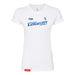 MAS Kansas City Wheelchair Softball Slant Women's White Slim T-Shirt on a white background