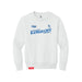 MAS Kansas City Wheelchair Softball Slant Youth White Crewneck Sweatshirt on a white background