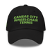 Front angle of the MAS Kansas City Advantage Wheelchair Tennis Black Dad Hat against a white background