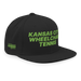 Front right angle of the MAS Kansas City Advantage Wheelchair Tennis Black Flat Bill Snapback against a white background