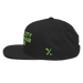 Left angle of the MAS Kansas City Advantage Wheelchair Tennis Black Flat Bill Snapback against a white background