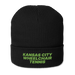 Front angle of the MAS Kansas City Advantage Wheelchair Tennis Black Organic Beanie against a white background