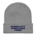 Front angle of the MAS Kansas City Advantage Wheelchair Tennis Light Grey Organic Beanie laid flat against a white background