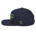 Left angle of the MAS Kansas City Advantage Wheelchair Tennis Navy Flat Bill Snapback against a white background