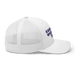 Right angle of the MAS Kansas City Advantage Wheelchair Tennis White Curved Bill Trucker Snapback against a white background