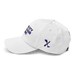 Left angle of the MAS Kansas City Advantage Wheelchair Tennis White Dad Hat against a white background