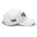 Right angle of the MAS Kansas City Advantage Wheelchair Tennis White Dad Hat against a white background