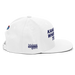 Right angle of the MAS Kansas City Advantage Wheelchair Tennis White Flat Bill Snapback against a white background