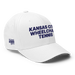 Front right angle of the MAS Kansas City Advantage Wheelchair Tennis White Flexfit Curved Bill Fitted against a white background