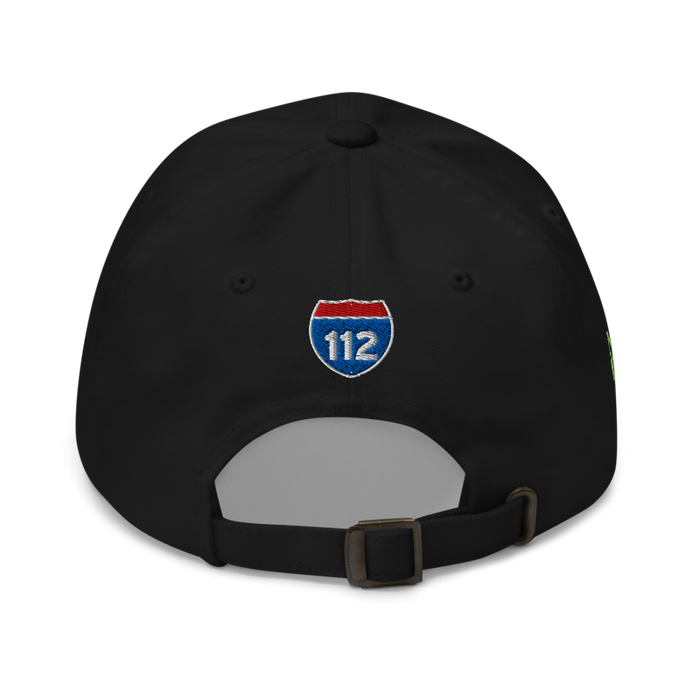 Back angle of the MAS Kansas City Advantage Wheelchair Tennis Chiro Black Dad Hat against a white background