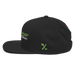 Left angle of the MAS Kansas City Advantage Wheelchair Tennis Script Black Flat Bill Snapback against a white background